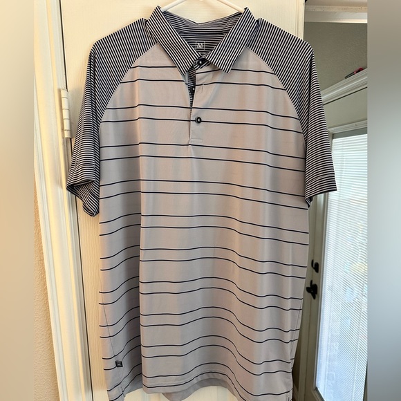 Mizzen+Main Black and Gray Performance Polo Shirt - Picture 1 of 3